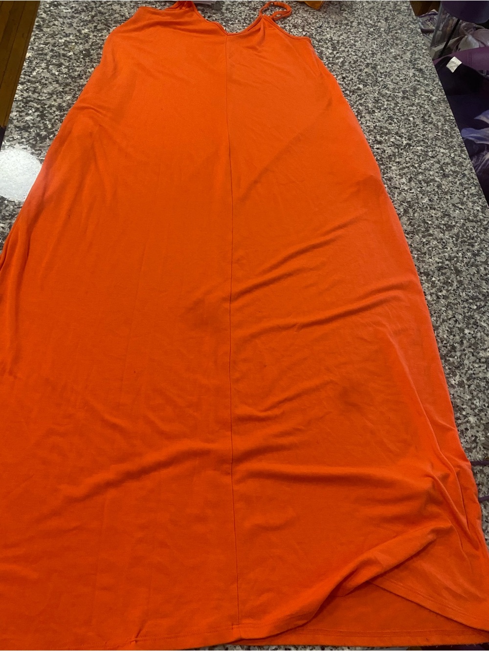 Bright Orange Sleeveless Maxi Dress